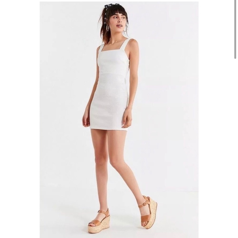 Urban Outfitters Britt Textured Mini Dress- White